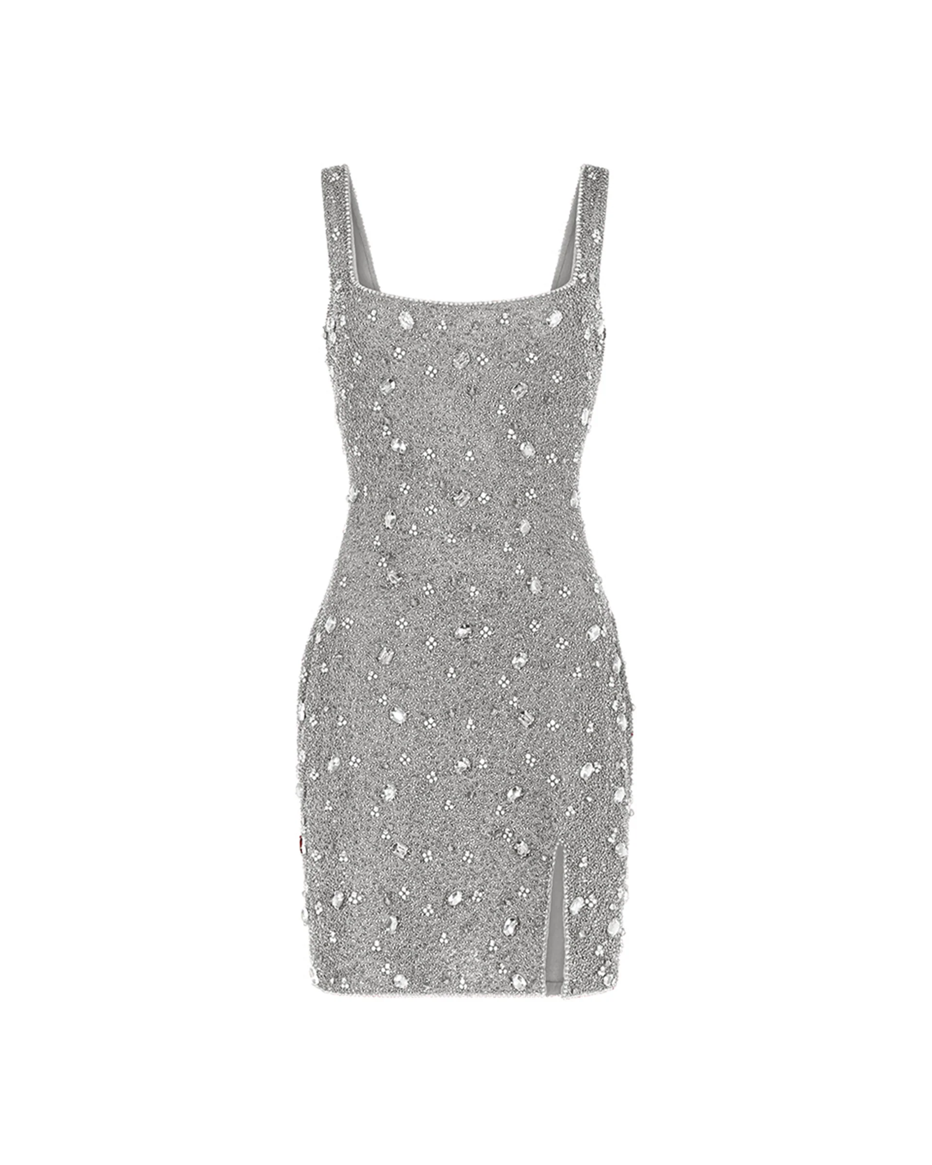 Kerri Mini Dress - Silver - Image 6