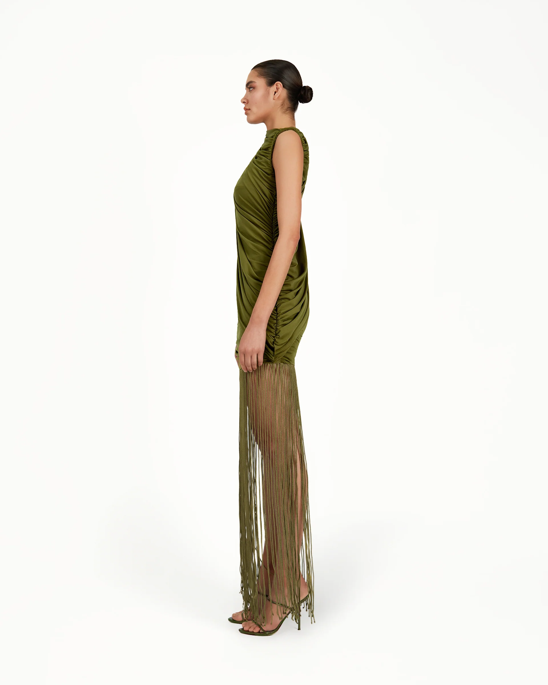 Kour Mini Dress - Olive Green - Image 3
